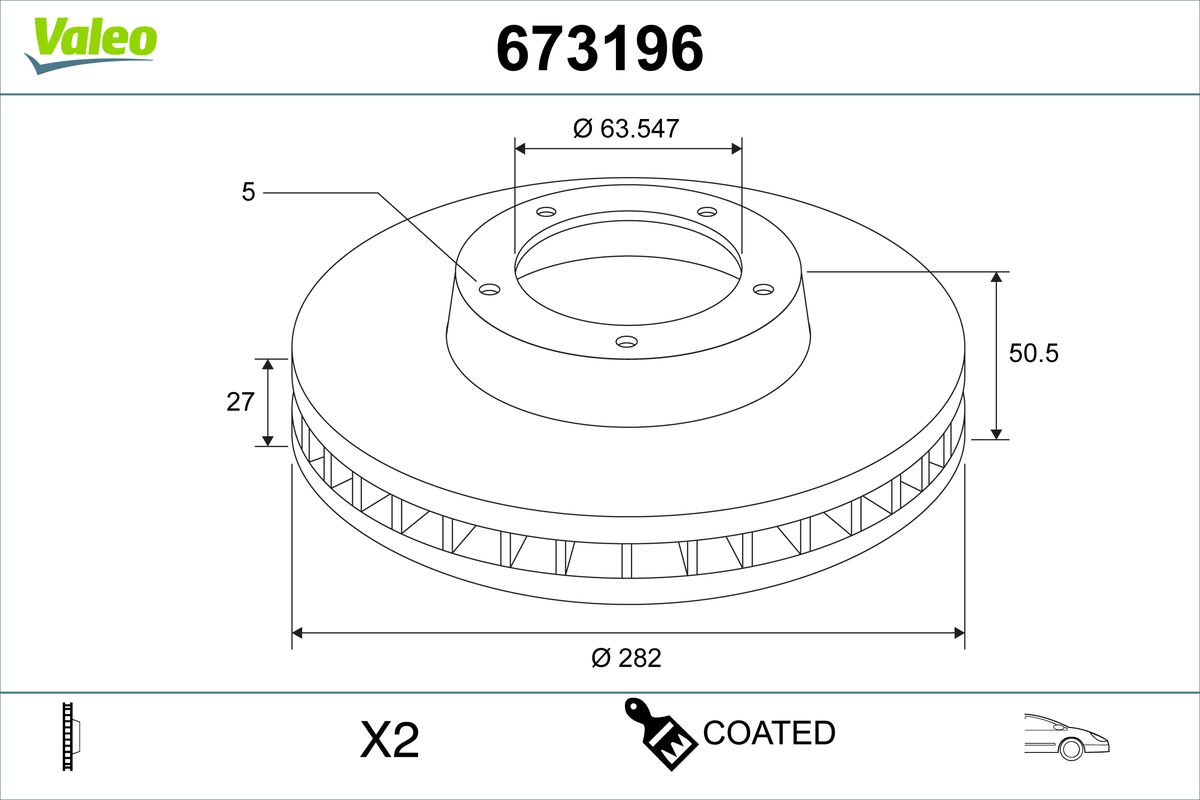 Brake Disc - 673196 VALEO